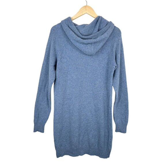 Bella Dahl Women's 100% Cashmere Blue Hoodie Sweater Dress Size S - Picture 3 of 7